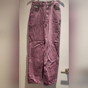 Purple Straight Leg, High-Waisted Jeans